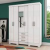Guarda-Roupa Casal 6 Portas 3 Gavetas Branco B23 - Briz
