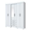 Guarda-Roupa Casal 6 Portas 3 Gavetas Branco B23 - Briz