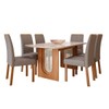 Mesa de Jantar 6 Lugares Valentina Clarice com Vidro Cinamomo/Off White/Grafite - Cimol