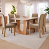 Mesa de Jantar 6 Lugares Valentina Juliana com Vidro Cinamomo/Off White/Joli - Cimol