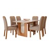 Mesa de Jantar 6 Lugares Valentina Paola com Vidro 180 Cm Cinamomo/Off White/Bege - Cimol