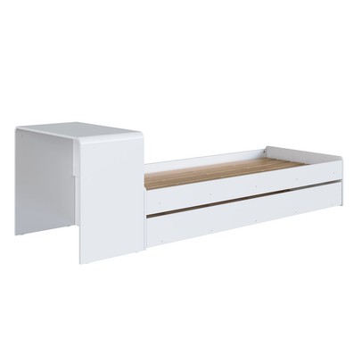 Cama Solterio Infanto Juvenil com Escrivaninha e Cama Auxiliar Branco - Completa Móveis