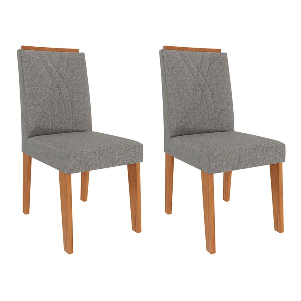 Cadeiras Kit 2 Cadeiras Nicole 9582 Cinamomo/Grafite - Cimol