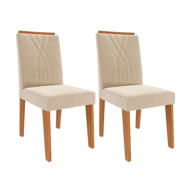 Cadeiras Kit 2 Cadeiras Nicole Cinamomo/Nude - Cimol