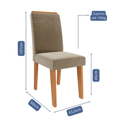 Cadeiras Kit 2 Cadeiras Tais Cinamomo/Joli - Cimol