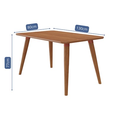 Mesa de Madeira Adele 130 Cm Madeira/Cinamomo- Cimol