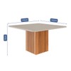 Mesa de Madeira Ana 130 Cm com Vidro Cinamomo/Off White - Cimol