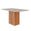 Mesa de Madeira Ana 130 Cm com Vidro 10833 Cinamomo/Off White - Cimol