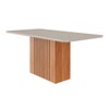 Mesa de Madeira Ana 180 Cm com Vidro Cinamomo/Off White - Cimol