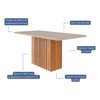 Mesa de Madeira Ana 180 Cm com Vidro Cinamomo/Off White - Cimol