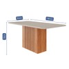 Mesa de Madeira Ana 180 Cm com Vidro Cinamomo/Off White - Cimol