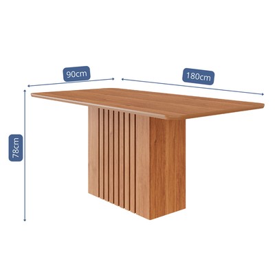 Mesa de Madeira Ana 180 Cm Cinamomo - Cimol