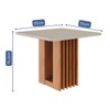 Mesa de Madeira Ariela 95 Cm com Vidro Cinamomo/Off White - Cimol