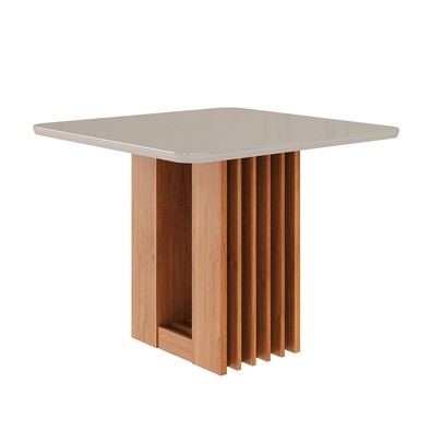 Mesa de Madeira Ariela 95 Cm com Vidro Cinamomo/Off White - Cimol