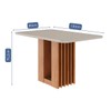 Mesa de Madeira Ariela 130 Cm com Vidro Cinamomo/Off White - Cimol