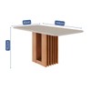 Mesa de Madeira Ariela 160 Cm com Vidro Cinamomo/Off White - Cimol