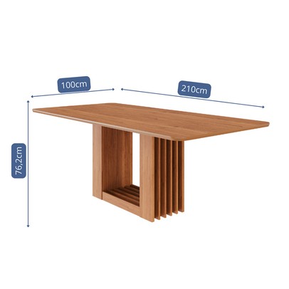 Mesa de Madeira Ariela 210 Cm Cinamomo - Cimol