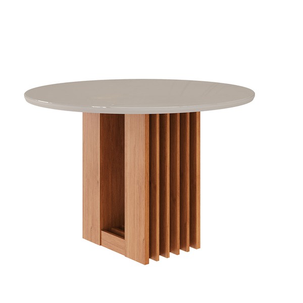 Mesa de Madeira Ariela 110 Cm com Vidro Cinamomo/Off White - Cimol