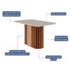 Mesa de Madeira Julieta 130 Cm com Vidro Cinamomo/Off White - Cimol