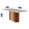 Mesa de Madeira Julieta 180 Cm com Vidro Cinamomo/Off White - Cimol