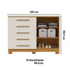 Cômoda Bella 2 Portas 5 Gavetas 100% Mdf Ripado Cinamomo/Off White - Acp Móveis