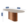 Mesa de Madeira Julieta 210 Cm com Vidro Cinamomo/Off White - Cimol