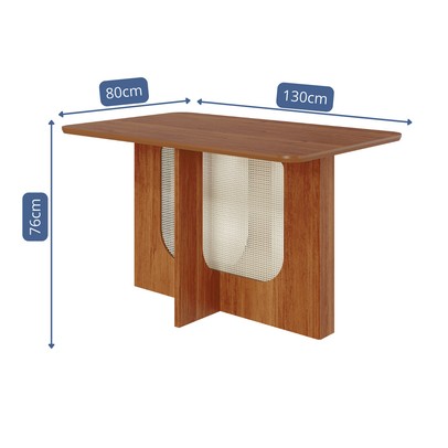 Mesa de Madeira Louise 130 Cm Cinamomo - Cimol