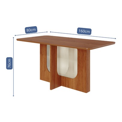 Mesa de Madeira Louise 160 Cm Cinamomo - Cimol