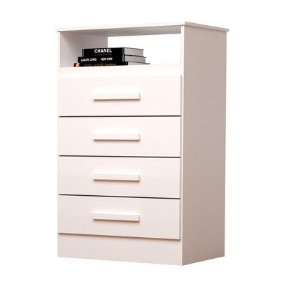 Cômoda Gaveteiro Jéssica 4 Gavetas 100% Mdf Flex Branco/Rosa/Azul -  Acp Móveis