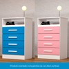 Cômoda Gaveteiro Jéssica 4 Gavetas 100% Mdf Flex Branco/Rosa/Azul -  Acp Móveis
