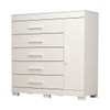 Cômoda Rayane 1 Porta 5 Gavetas 100% Mdf Branco - Acp Móveis