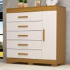 Cômoda Rayane 1 Porta 5 Gavetas 100% Mdf Cinamomo/Off White - Acp Móveis