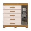 Cômoda Rayane 1 Porta 5 Gavetas 100% Mdf Cinamomo/Off White - Acp Móveis