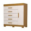 Cômoda Rayane 1 Porta 5 Gavetas 100% Mdf Cinamomo/Off White - Acp Móveis