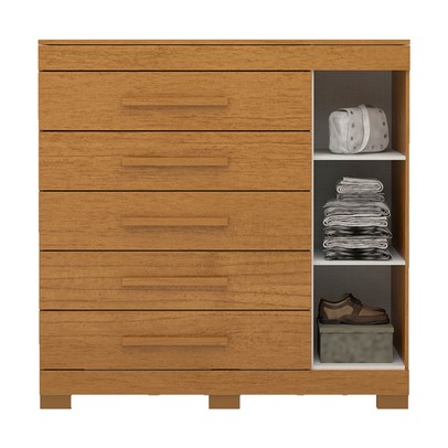Cômoda Rayane 1 Porta 5 Gavetas 100% Mdf Cinamomo - Acp Móveis