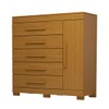 Cômoda Rayane 1 Porta 5 Gavetas 100% Mdf Cinamomo - Acp Móveis