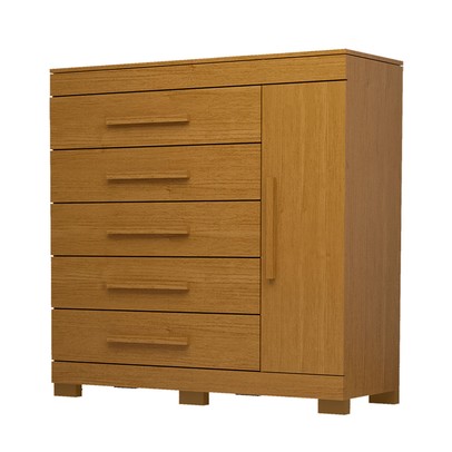 Cômoda Rayane 1 Porta 5 Gavetas 100% Mdf Cinamomo - Acp Móveis