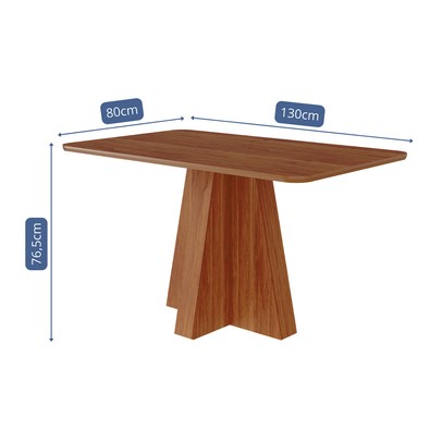 Mesa de Madeira Maite 130 Cm Cinamomo - Cimol