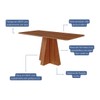 Mesa de Madeira Maite 160 Cm Cinamomo - Cimol