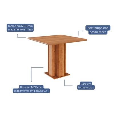 Mesa de Madeira Sophia 95 Cm Cinamomo - Cimol