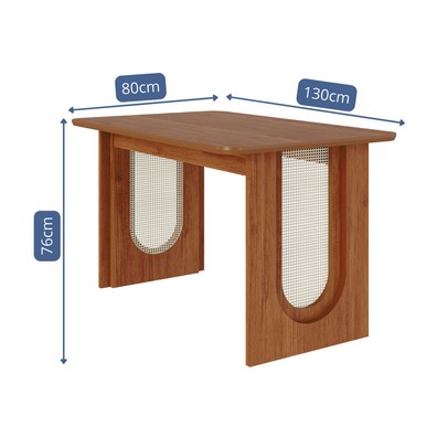 Mesa de Madeira Valentina 130 Cm Cinamomo - Cimol