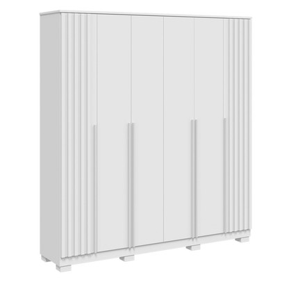 Guarda-Roupa Casal Jamile 6 Portas 4 Gavetas 100% Mdf Branco - Acp Móveis