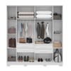 Guarda-Roupa Casal Jamile 6 Portas 4 Gavetas 100% Mdf Branco - Acp Móveis