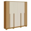 Guarda-Roupa Casal Jamile 6 Portas 4 Gavetas 100% Mdf Cinamomo/Off White - Acp Móveis