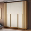 Guarda-Roupa Casal Jamile 6 Portas 4 Gavetas 100% Mdf Cinamomo/Off White - Acp Móveis