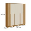 Guarda-Roupa Casal Jamile 6 Portas 4 Gavetas 100% Mdf Cinamomo/Off White - Acp Móveis