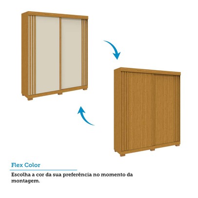 Guarda-Roupa Casal Athena 2 Portas 3 Gavetas 100% Mdf Cinamomo/Off White - Acp Móveis