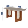 Mesa de Madeira Valentina 210 Cm com Vidro 19753 Cinamomo/Off White - Cimol