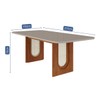 Mesa de Madeira Valentina 210 Cm com Vidro Cinamomo/Off White - Cimol