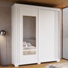 Guarda-Roupa Casal Athena 2 Portas 3 Gavetas com Espelho 100% Mdf Branco - Acp Móveis